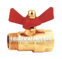 Internal And External Teeth Brass Ball Valve (Butterfly Handle Type)